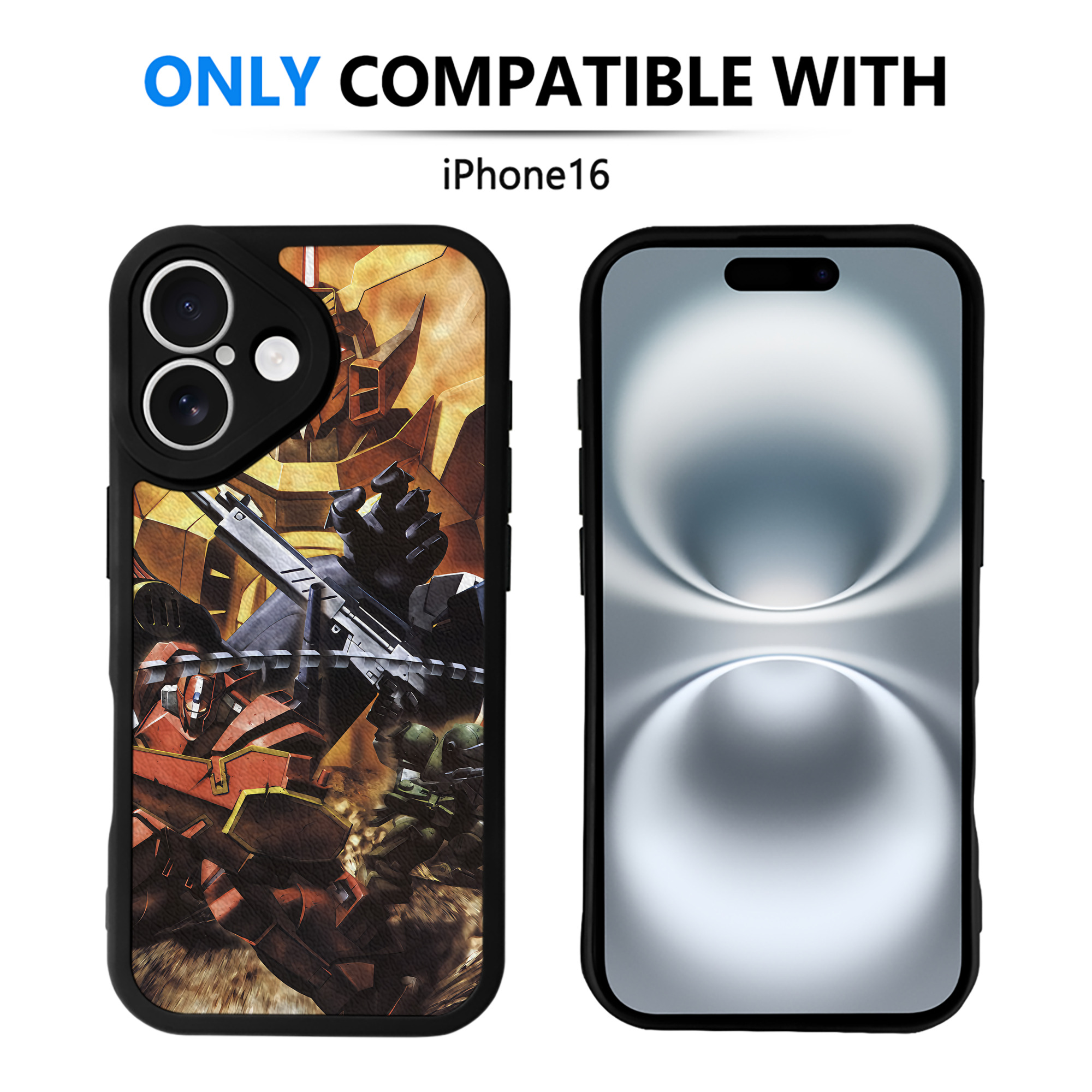 （画像用） 機動戦士ガンダム Mobile Suit Gundam 【iPhone 16シリーズ対応】シリコンスマホケース（レザー調） 材質：シリコン